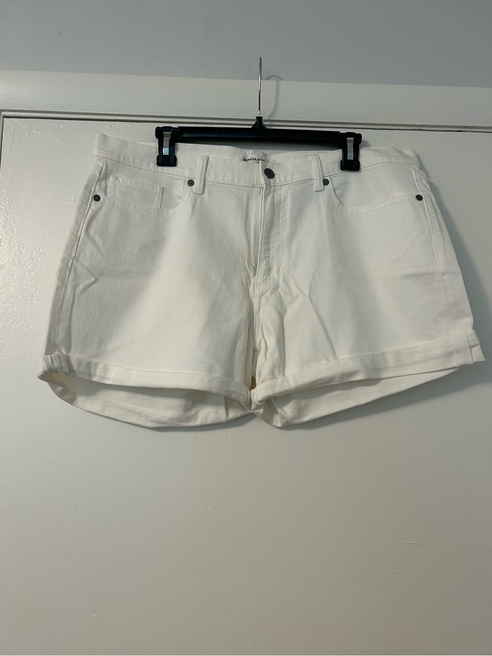 Banana Republic White Jean Roll Up Shorts